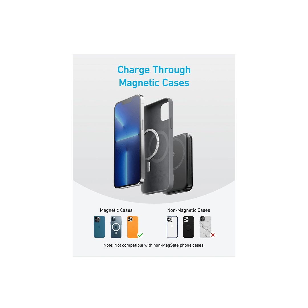 Anker 321 MagGo 5000mAh PowerCore Magnetic Battery - Black in Qatar Anker 321 MagGo 5000mAh PowerCore Magnetic Battery - Black in Qatar